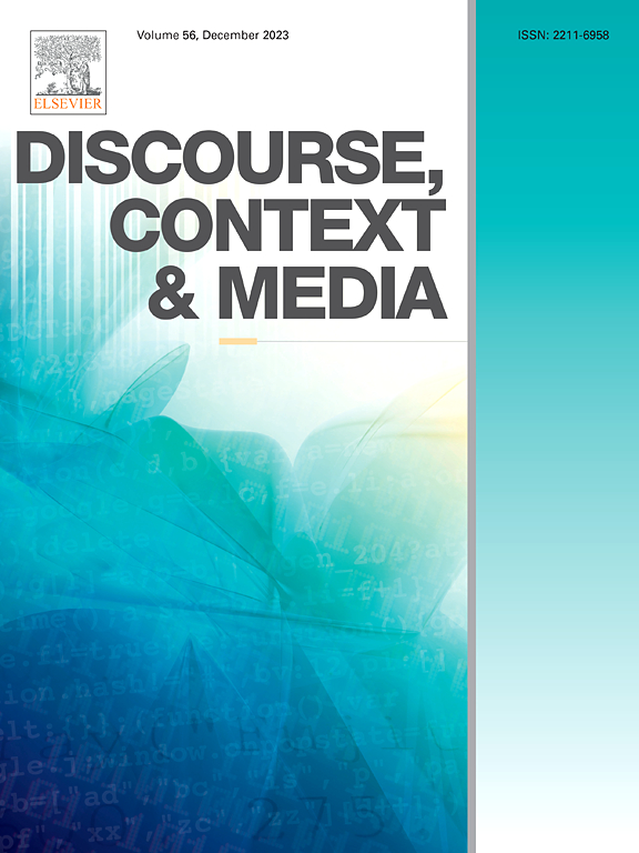 Go to journal home page - Discourse, Context & Media